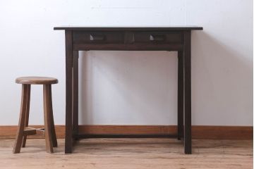 アンティーク家具　大正ロマン　透かし彫りが美しいアンティーク平机(デスク)