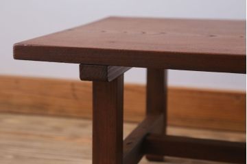 アンティーク家具　古民具・骨董　天板欅材一枚板のシンプルなアンティーク文机