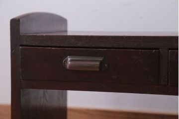 アンティーク家具　古民具・骨董　栗材!3杯引き出しのアンティーク文机
