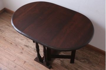  中古　松本民芸家具　27型　バタフライ卓(エクステンションテーブル)(定価16万円)(1)