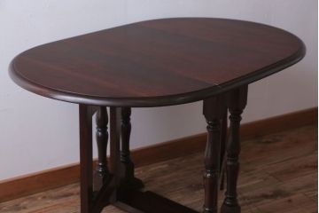  中古　松本民芸家具　27型　バタフライ卓(エクステンションテーブル)(定価16万円)(1)