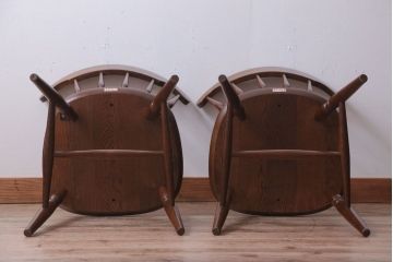 中古　柏木工　スピンドルバックチェア(ウィンザーチェア、ウインザーチェア)2脚セット