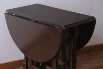 中古　松本民芸家具　28型　バタフライ卓(エクステンションテーブル)(定価16万円)(2)