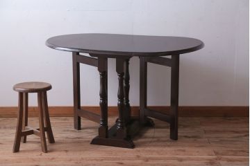 中古　松本民芸家具　28型　バタフライ卓(エクステンションテーブル)(定価16万円)(2)