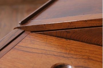 アンティーク家具　和製アンティーク　古い栓材製のシンプルで上品な簿記机(ライティングビューロー)