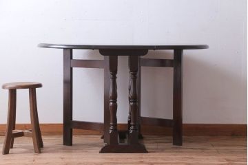 中古　松本民芸家具　28型　バタフライ卓(拡張式テーブル)(定価16万円)(1)