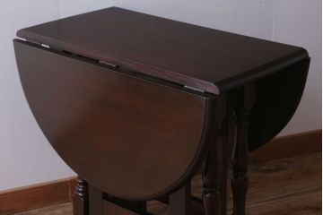 中古　松本民芸家具　28型　バタフライ卓(拡張式テーブル)(定価16万円)(1)