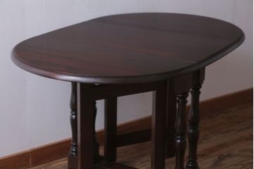 中古　松本民芸家具　28型　バタフライ卓(拡張式テーブル)(定価16万円)(2)