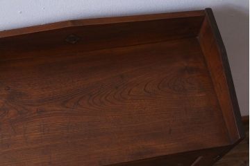 アンティーク家具　和製アンティーク　丸窓がおしゃれな古い木製の本箱(ブックケース)