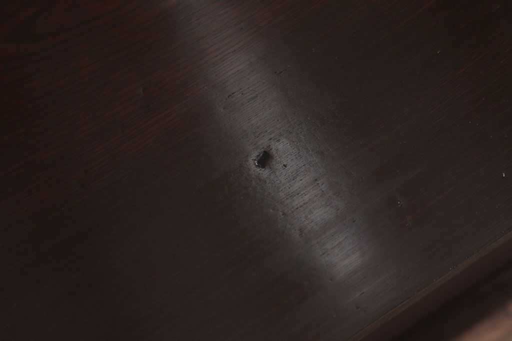 アンティーク家具　古民具・骨董　明治〜大正期　総欅材のアンティーク座机(両袖机)