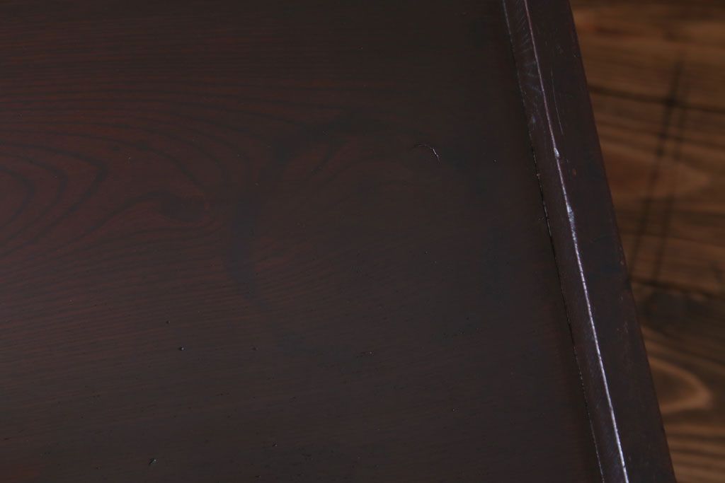 アンティーク家具　古民具・骨董　明治〜大正期　総欅材のアンティーク座机(両袖机)