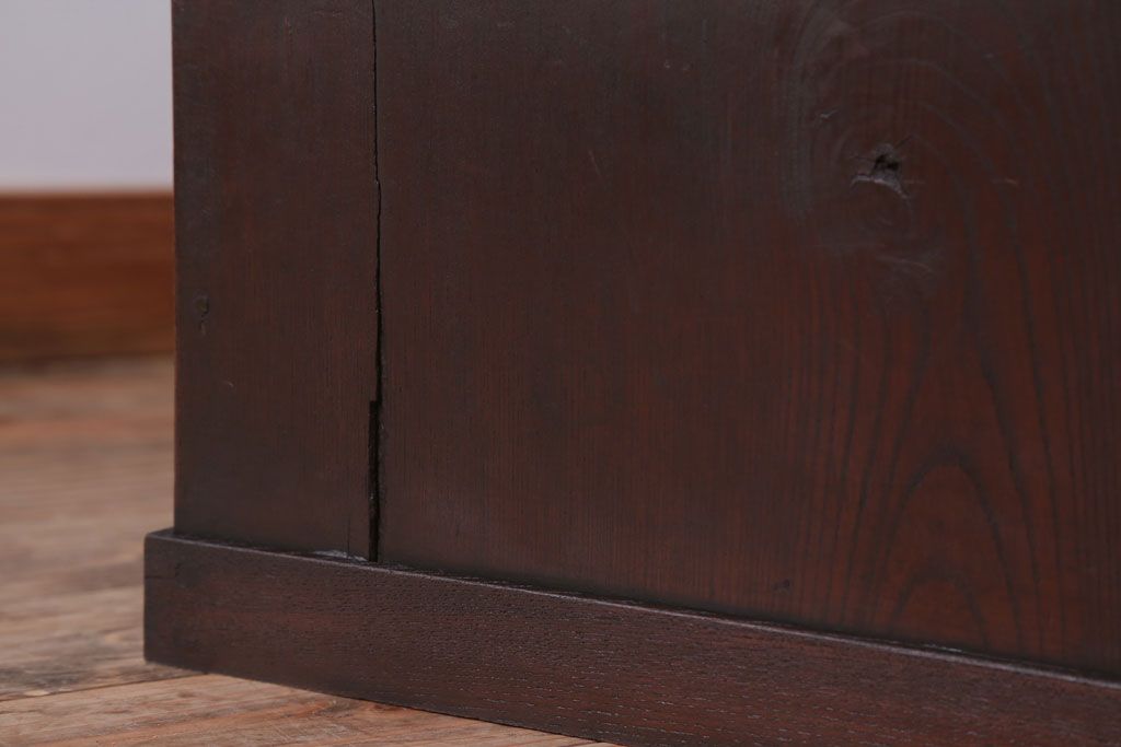 アンティーク家具　古民具・骨董　明治〜大正期　総欅材のアンティーク座机(両袖机)