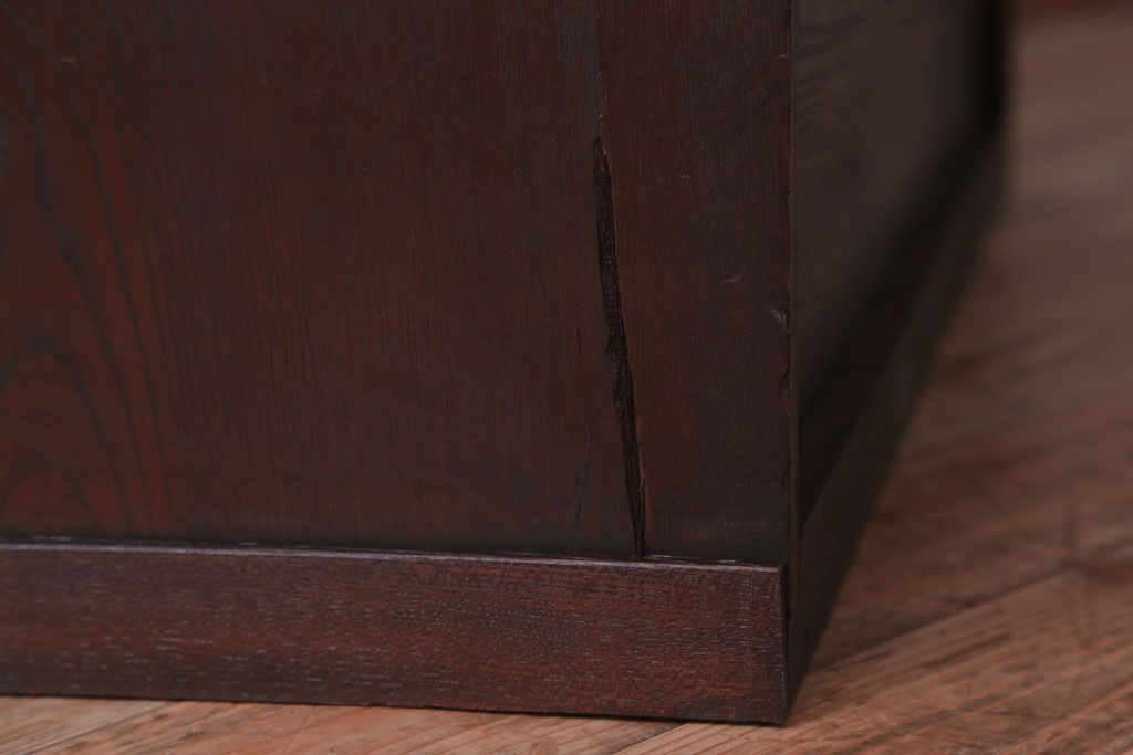 アンティーク家具　古民具・骨董　明治〜大正期　総欅材のアンティーク座机(両袖机)