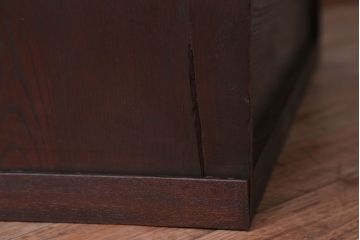 アンティーク家具　古民具・骨董　明治〜大正期　総欅材のアンティーク座机(両袖机)