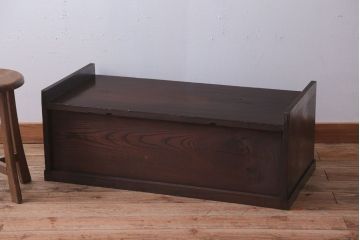 アンティーク家具　古民具・骨董　明治〜大正期　総欅材のアンティーク座机(両袖机)