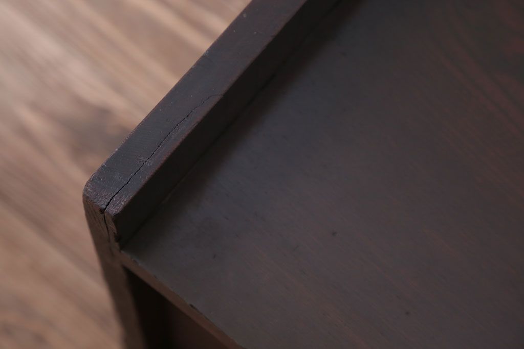 アンティーク家具　古民具・骨董　明治〜大正期　総欅材のアンティーク座机(両袖机)