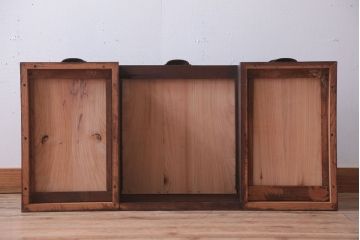 アンティーク家具　古民具・骨董　明治〜大正期　総欅材のアンティーク座机(両袖机)