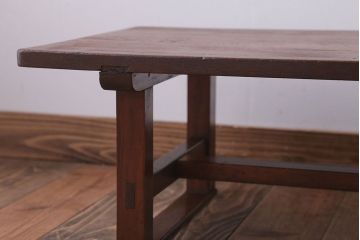 アンティーク家具　 和製アンティーク　古い木製のシンプルなローテーブル(センターテーブル)