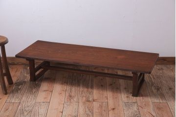 アンティーク家具　 和製アンティーク　古い木製のシンプルなローテーブル(センターテーブル)
