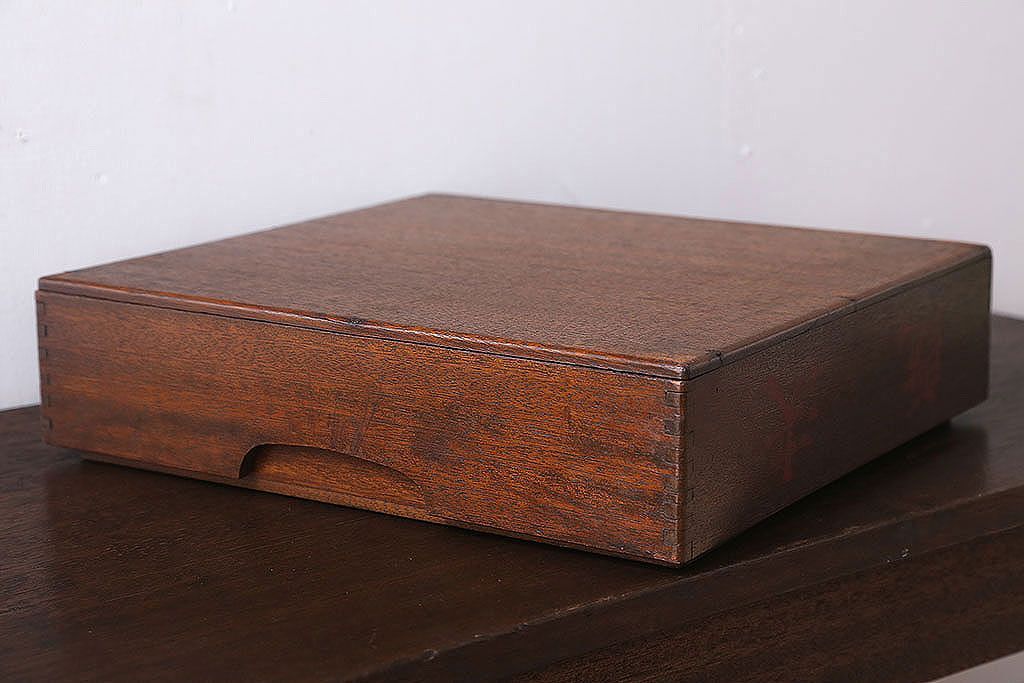 アンティーク雑貨　和製アンティーク　古い木製の決裁箱(木箱)