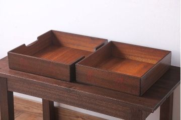 アンティーク雑貨　和製アンティーク　古い木製の決裁箱(木箱)