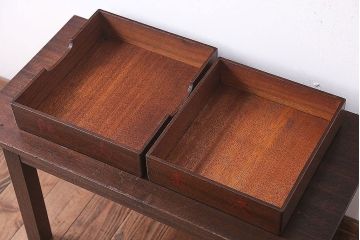 アンティーク雑貨　和製アンティーク　古い木製の決裁箱(木箱)