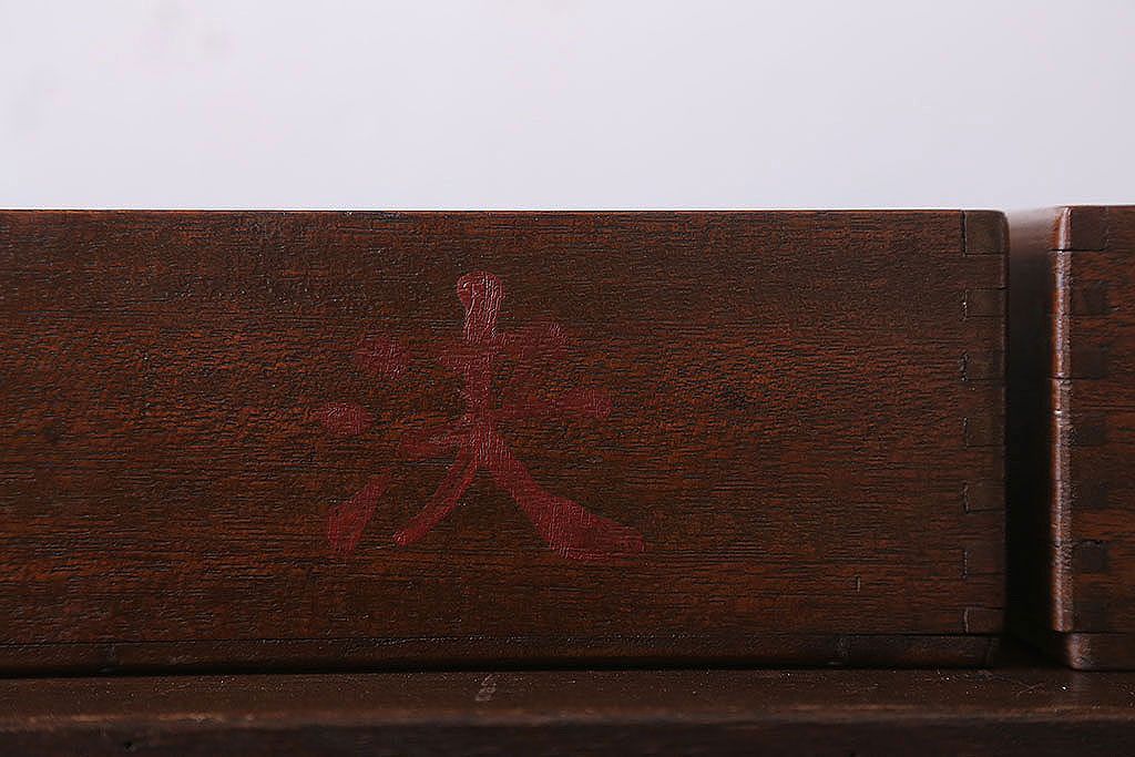 アンティーク雑貨　和製アンティーク　古い木製の決裁箱(木箱)