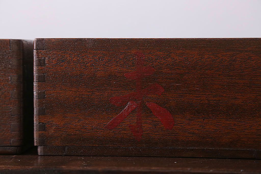 アンティーク雑貨　和製アンティーク　古い木製の決裁箱(木箱)