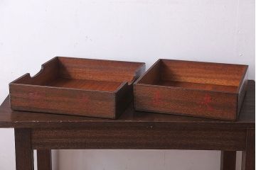 アンティーク雑貨　和製アンティーク　古い木製の決裁箱(木箱)