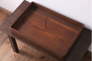 アンティーク雑貨　和製アンティーク　古い木製のレトロな衣装盆(お盆・トレー)(1)