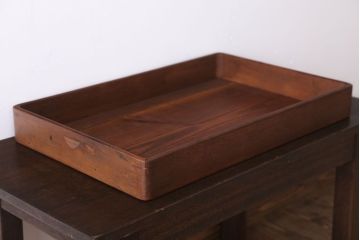 アンティーク雑貨　和製アンティーク　古い木製のレトロな衣装盆(お盆・トレー)(1)