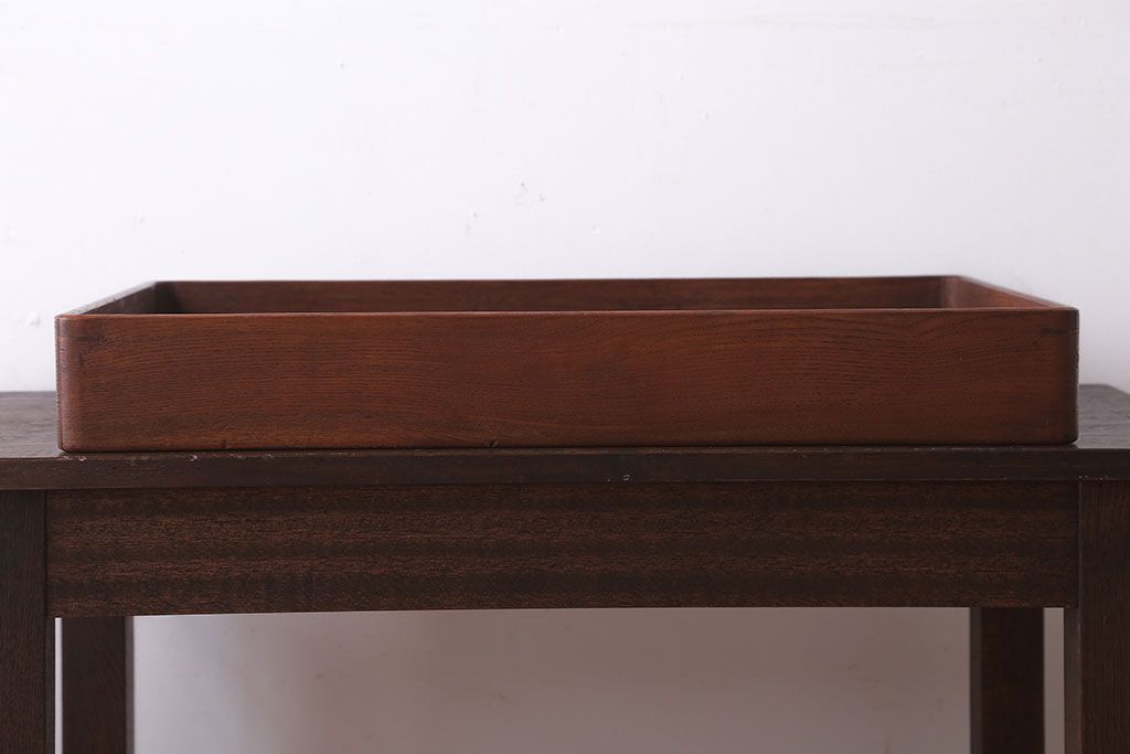 アンティーク雑貨　和製アンティーク　古い木製のレトロな衣装盆(お盆・トレー)(2)