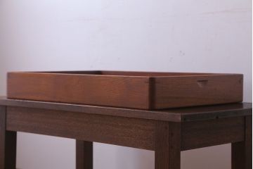 アンティーク雑貨　和製アンティーク　古い木製のレトロな衣装盆(お盆・トレー)(2)