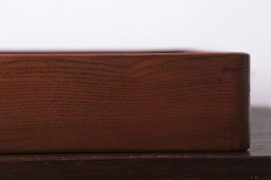 アンティーク雑貨　和製アンティーク　古い木製のレトロな衣装盆(お盆・トレー)(2)