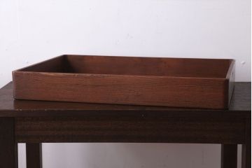 アンティーク雑貨　和製アンティーク　古い木製のレトロな衣装盆(お盆・トレー)(2)