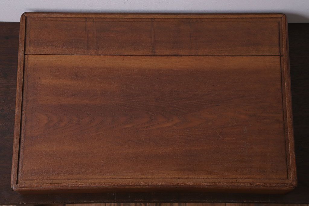 アンティーク雑貨　和製アンティーク　古い木製のレトロな衣装盆(お盆・トレー)(2)