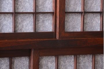 アンティーク家具　古民具・骨董　前面欅材!和紙張り引き戸のアンティーク茶箪笥