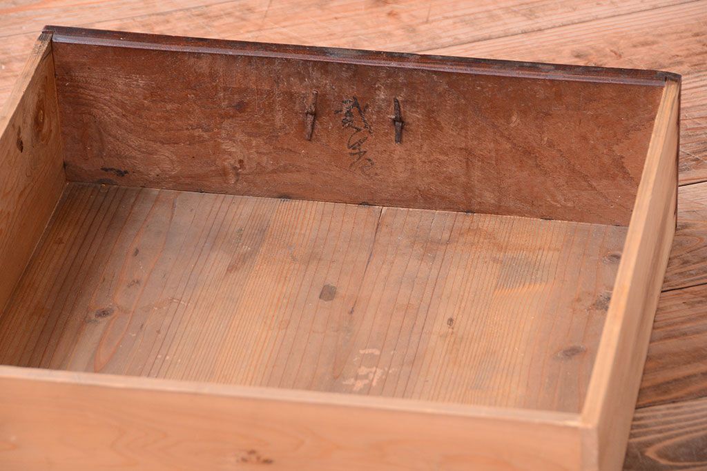 アンティーク家具　古民具・骨董　前面欅材!和紙張り引き戸のアンティーク茶箪笥