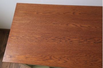 アンティーク家具　ペイント　両面収納のリメイク収納カウンター(マス目棚)