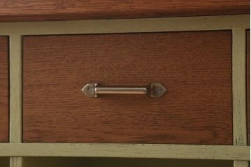 アンティーク家具　ペイント　両面収納のリメイク収納カウンター(マス目棚)