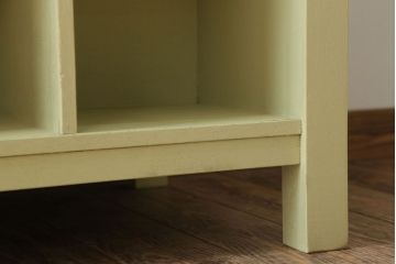 アンティーク家具　ペイント　両面収納のリメイク収納カウンター(マス目棚)