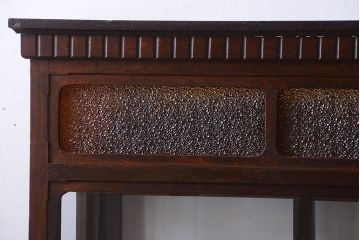 アンティーク家具　大正ロマン　当時物色ガラス入り!古いナラ材の上質なショーケース