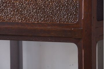 アンティーク家具　大正ロマン　当時物色ガラス入り!古いナラ材の上質なショーケース