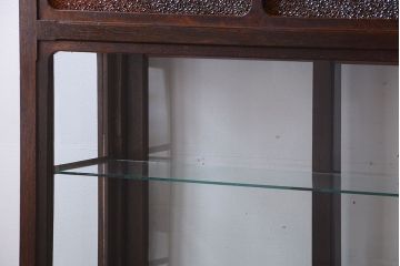 アンティーク家具　大正ロマン　当時物色ガラス入り!古いナラ材の上質なショーケース