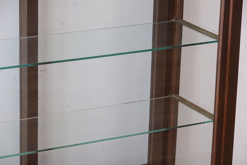 アンティーク家具　大正ロマン　当時物色ガラス入り!古いナラ材の上質なショーケース