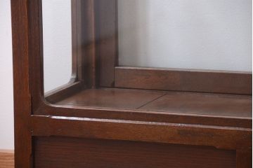 アンティーク家具　大正ロマン　当時物色ガラス入り!古いナラ材の上質なショーケース