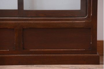 アンティーク家具　大正ロマン　当時物色ガラス入り!古いナラ材の上質なショーケース