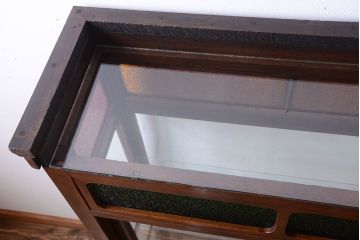 アンティーク家具　大正ロマン　当時物色ガラス入り!古いナラ材の上質なショーケース