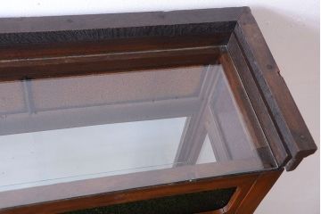 アンティーク家具　大正ロマン　当時物色ガラス入り!古いナラ材の上質なショーケース