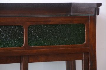 アンティーク家具　大正ロマン　当時物色ガラス入り!古いナラ材の上質なショーケース